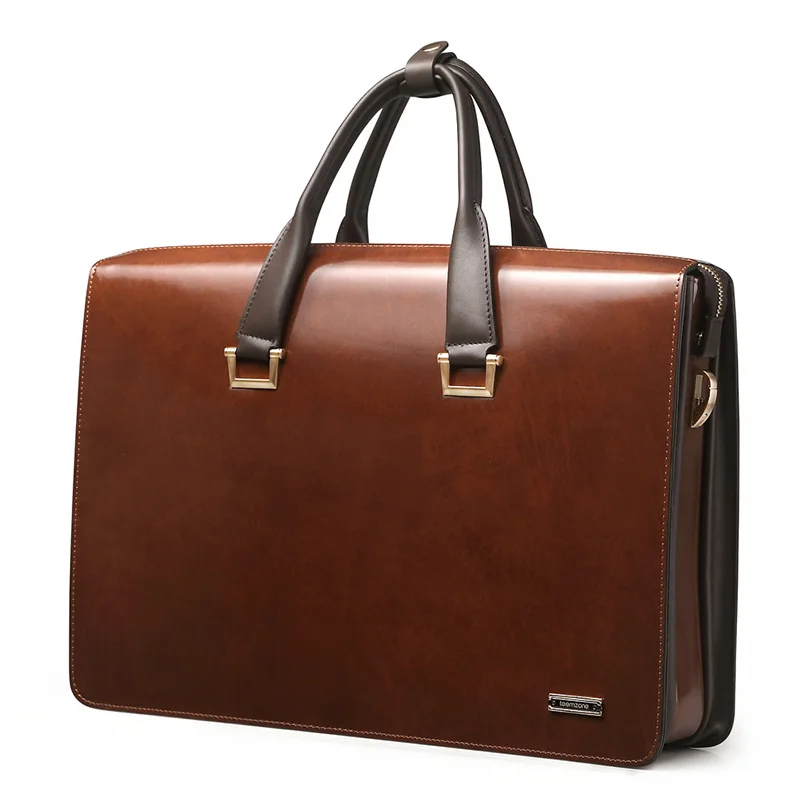  Upgrade 15" Laptop Bag Mens Genuine Leather Vintage Formal Business Lawyer  Briefcase Messenger Shoulder Attache Portfolio T0581 