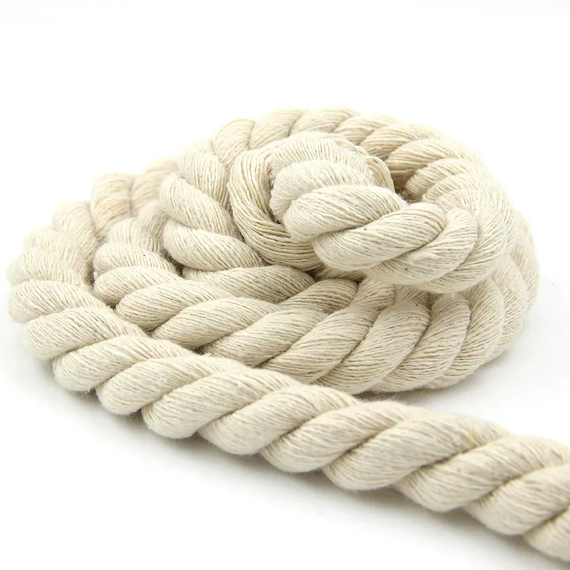 

10 M/lot Beige 4-7mm 100% Cotton Rope 3 Ply Hand Woven Cotton Cords Suitable for DIY Bags Cloth Home Decorate Crafts Accessories