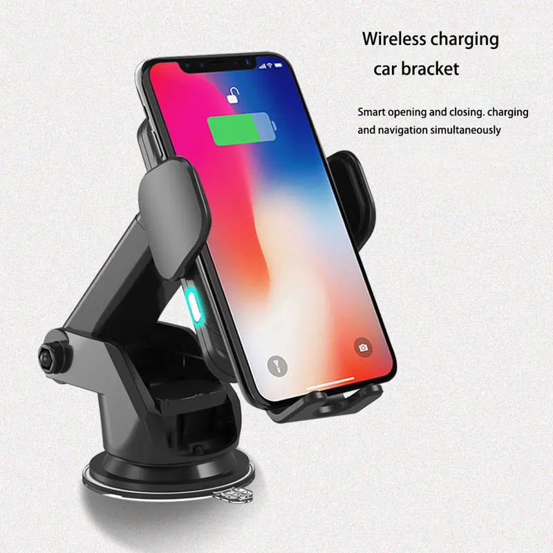 Беспроводное автомобильное зарядное устройство для iphone 8 x xs автоматическая индукция qi Беспроводной автомобильный держатель для samsung s8 s9 вращающийся автомобильный зарядный стенд
