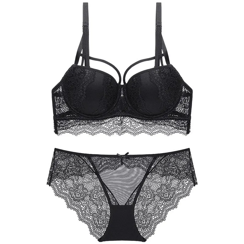 Women Lace Lingerie Bra Set Sexy Bra Set Push Up Bras Underwear Sets Plus Size Adjustable Bras And Panties Set