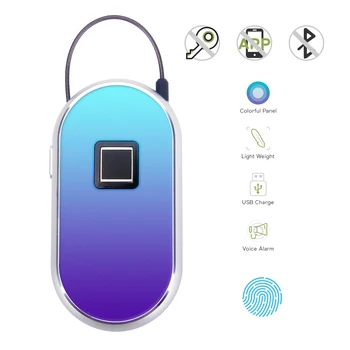 

Smart Fingerprint Lock Security USB Keyless Padlock 85db Loud Alarm Touch Unlock Anti-Theft for Door Luggage Backpack Handbag