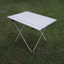 Hohe Festigkeit Aluminium Legierung Tragbare Ultraleicht Klapp Camping Tisch Faltbare Outdoor Abendessen Schreibtisch Für Familie Party Picknick BBQ