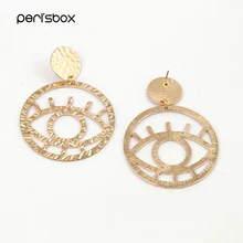 Серьги-кольца Peri'sBox золотого и серебряного цвета для женщин, большие круглые серьги в богемном стиле, минималистичные очаровательные серьги-обручи