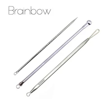 Brainbow 3Pcs Face Pore Cleanser Blackhead Remover Tool Comedone Extractor Skin Cleansing Stainless Steel Needles Pimple