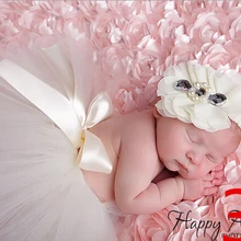 Новая детская Одежда для фотосьемки Новорожденные юбка-пачка Банни оголовье устанавливает кремового цвета новорожденных Подставки для фотографий