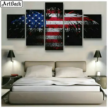 

5 spell diamond painting eagle american flag full square drill sewing art diamond mosaic embroidery