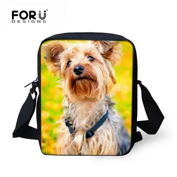 

FORUDESIGNS Yorkshire Women Crossbody Bag Dogs Printing Cute Messenger Bag For Kids Girls Boys Small Cross Body Bag With Zipper