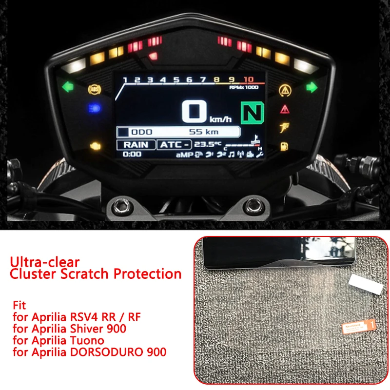 

New Clear Cluster Scratch Protection TPU Film Screen Protector For Aprilia RSV4 RR/RF / DORSODURO 900 / Tuono / Shiver 900