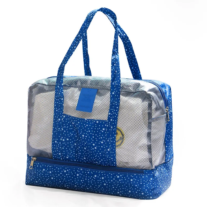 Двойная напольная большая сумка прозрачная пляжная сумка переносная женская сумка сухая и влажная разделительная ручная сумка дорожная