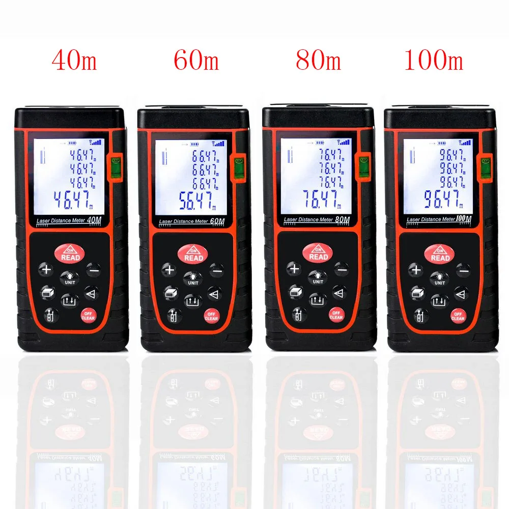 Laser Range Finder Rangefinder Digital Laser Distance Meter 40M 60M 80M 100M Medidor Tape Measure Laser Ruler Tester Tool
