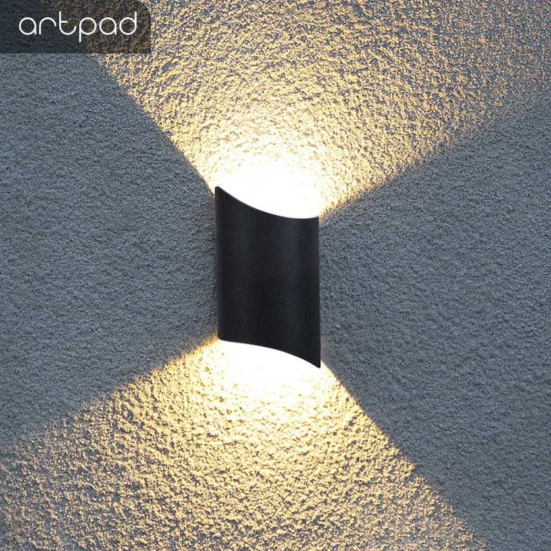 

High Bright Warm White Cool Black Outdoor Wall Lamp IP65 Waterproof Integration Led Stair Wall Porch Garden Sconces Wall Light