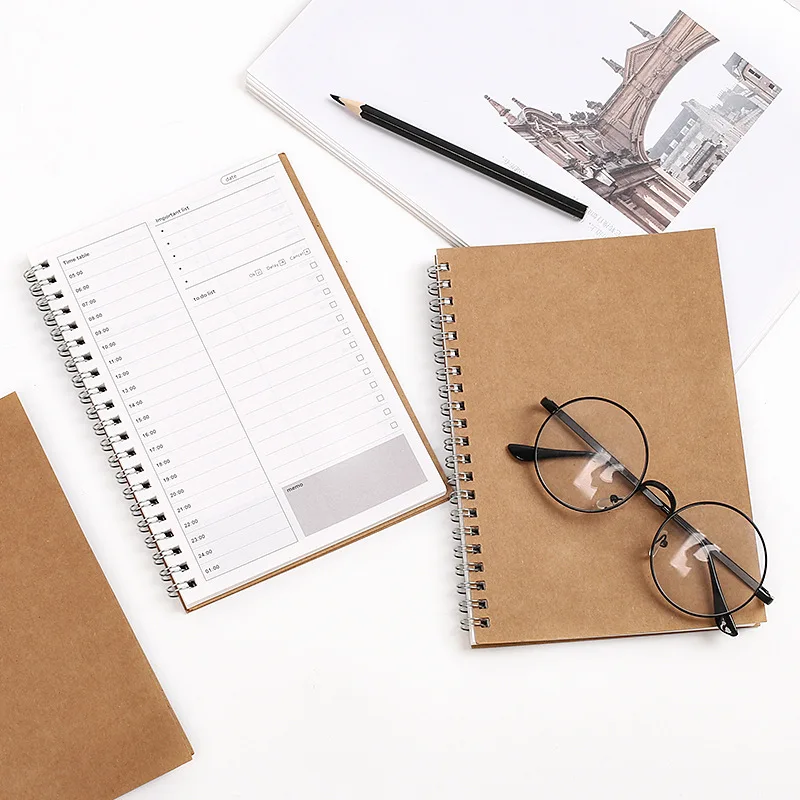 

2019 2020 Planner Diary Weekly Spiral Notebooks Caderno Agendas 2018 Libretas Note Books Monthly Kraft Paper Schedule Filofax A5