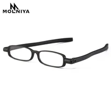 MOLNIYA складные очки двойного назначения для чтения мужские и женские портативные очки с поворотом на 360 ° ультратонкие оптические очки