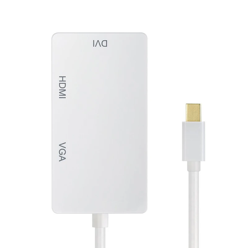 Mini Display Port DP to DVI HDMI VGA Adapter 3 in 1 Thunderbolt Multi-Function Converter Cable Full HD 1080p for Apple MacBook  iMac Mac Mini (11)