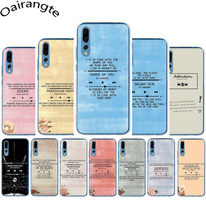 

Ed Sheeran Lyrics Pictures Hard Phone Case for Huawei Honor 6A 6C 7A Pro 7C 7X 8C 8X 8 9 10 Lite Play view 20 9X Pro