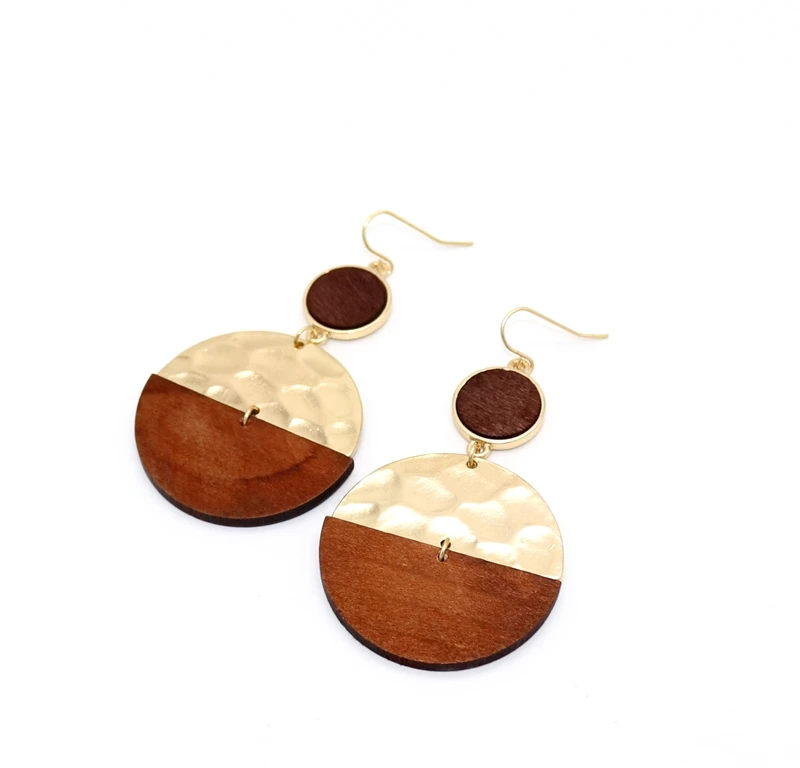 

2018 Combinations Small Alloy Half Circle Drop Earrings Big Wooden Half Circle Earrings For Women Earrings Fashion Jewelry