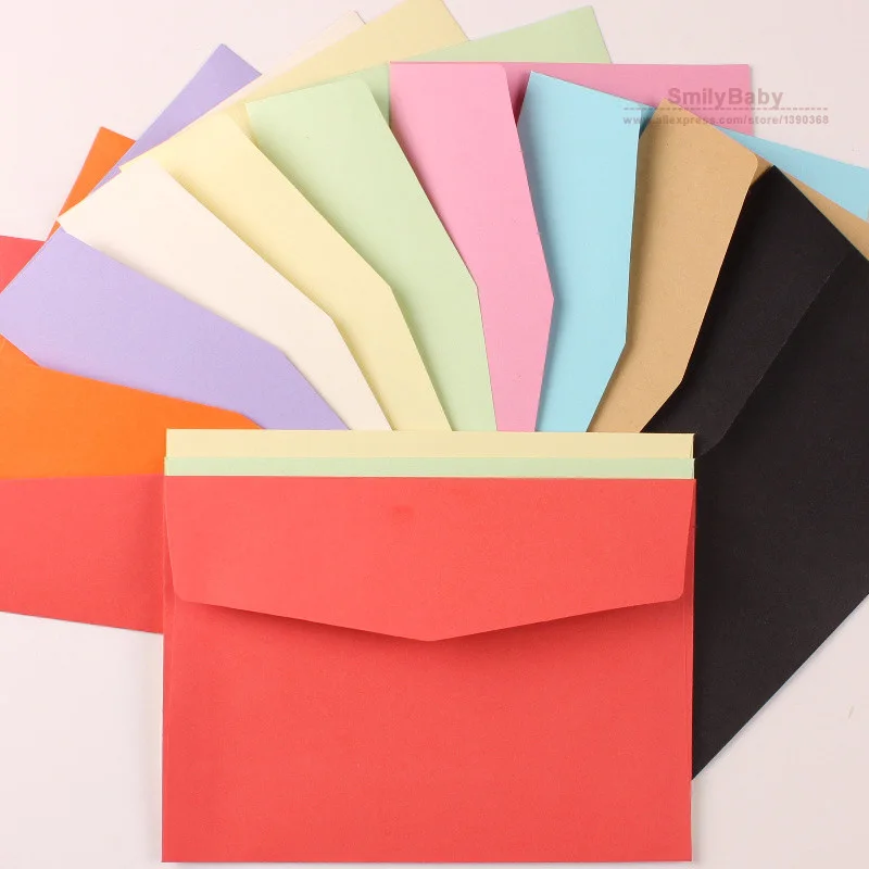

50pcs/lot 175x123mm(6.8" x 4.8") Color Paper Envelope Invitation Greeting cards Gift Envelope Postcards Cover