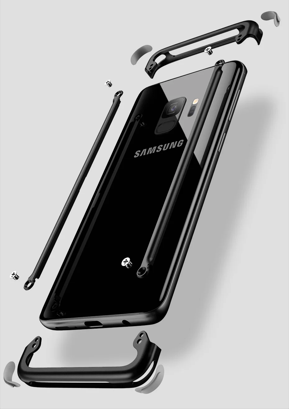 Oatsbasf водителя металлический корпус для Samsung Galaxy S9 личности водителя В виде ракушки для Galaxy S9 плюс металлический бампер чехол