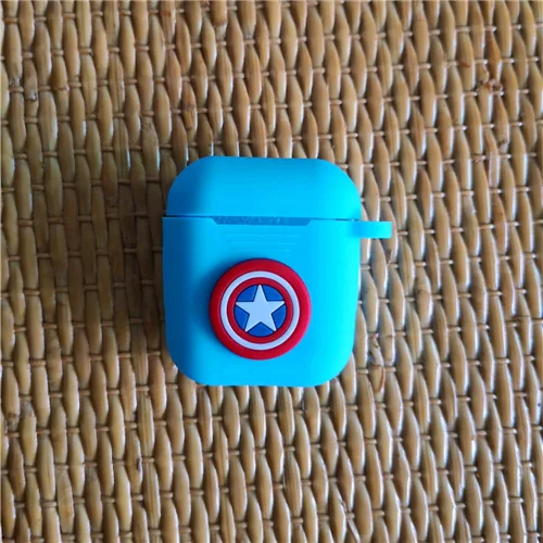 3D мультяшный милый мягкий силиконовый чехол для Apple Airpods чехол для гарнитура для Airpods Box Air Pods чехол Аксессуары для наушников - Цвет: Blue Captain