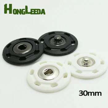 

Wholesale 50sets/lot 30mm big Nylon plastic 6 hole sew on press snap button fasteners Black/White free shipping NSF-30mm