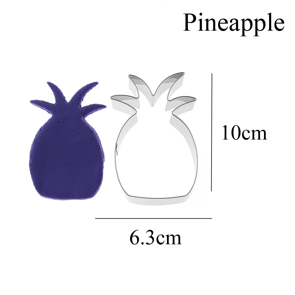1 шт. милый Фламинго Ананас Стиль нержавеющая сталь Форма для выпечки для печенья ножи, выпечка плесень DIY Кухня хлебопекарный инструмент - Цвет: Pineapple