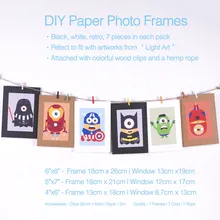Сделай Сам аксессуары 7 шт. 6x8 ручной работы черный белый винтажный современный Минимальный бумажный набор фоторамок универсальные дешевые украшения для детей