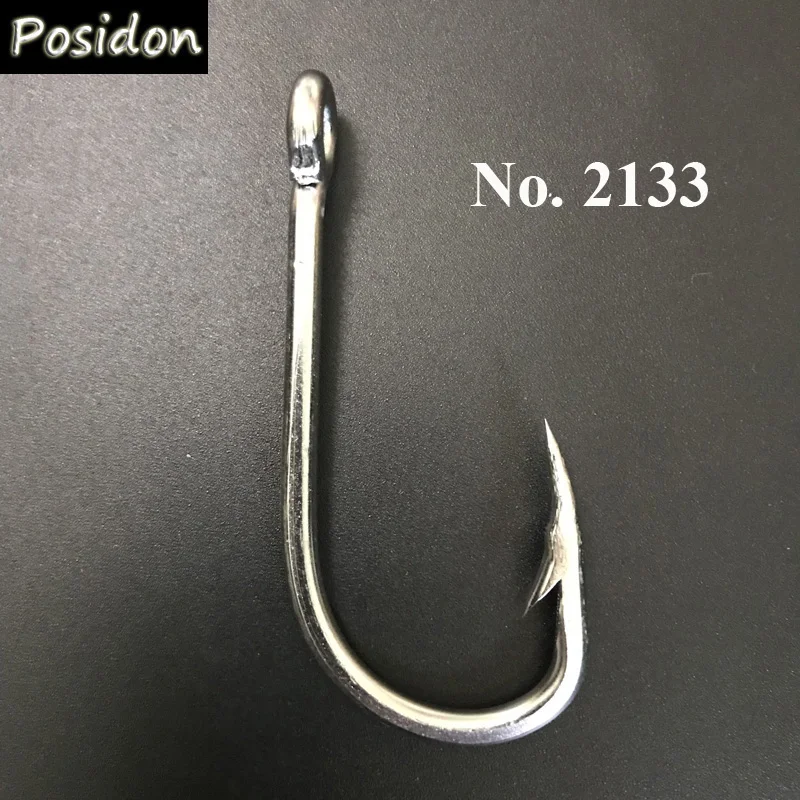 

Posidon 2133 4X 5Pcs/Pack Stainless Steel Shark Jig Fish Hooks Long Shank Europe Tuna Circle Bait Bass O'Shaughnessy Fish Hooks