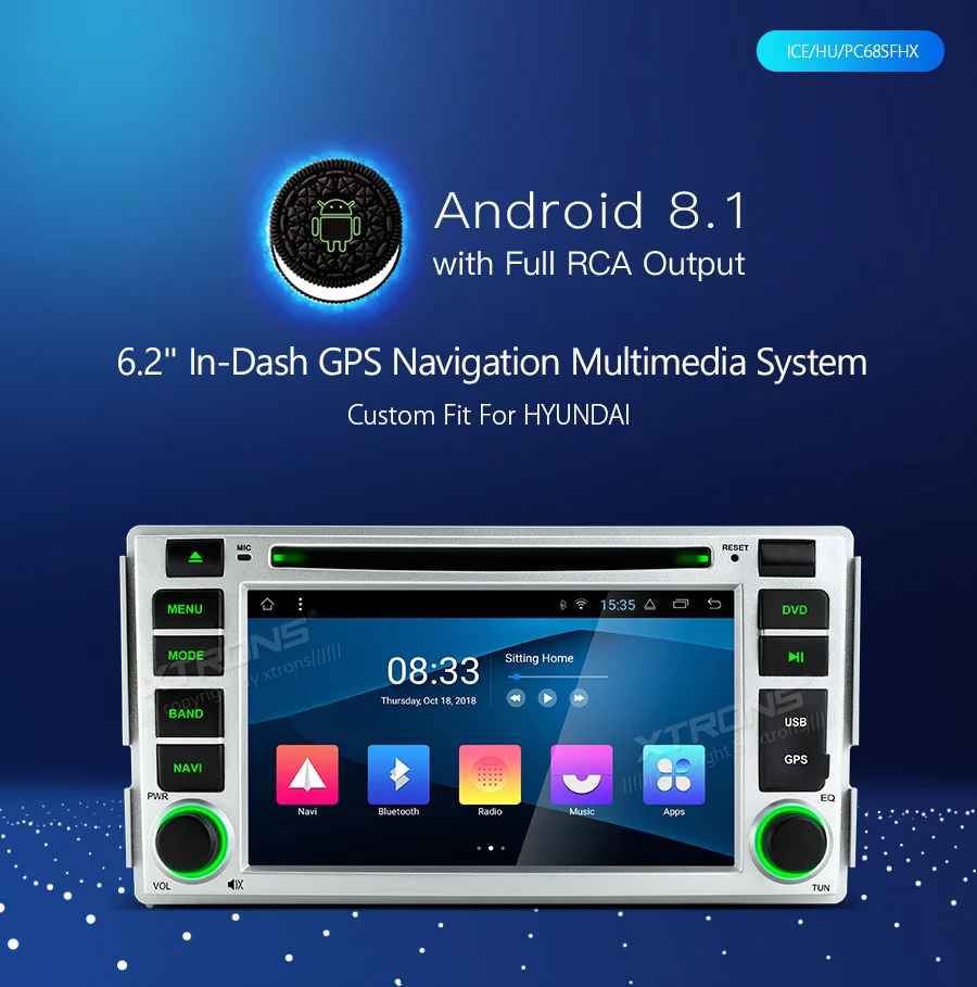 Cheap 6.2" Android 8.1 Oreo OS Car DVD Multimedia Navigation GPS Radio for Hyundai Santa Fe II 2006 2007 2008 2009 2010 2011 2012 (CM) 1