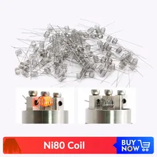 Volcanee 100pcs Ni80 Prebuilt Heating Coil Vape 20 22 24 26 28 30GA Premade Coil Wire for E Cigarette RDA RBA Atomizer Volcanee 100pcs Ni80 Prebuilt Heating Coil Vape 20 22 24 26 28 30GA Premade Coil Wire for E Cigarette RDA RBA Atomizer