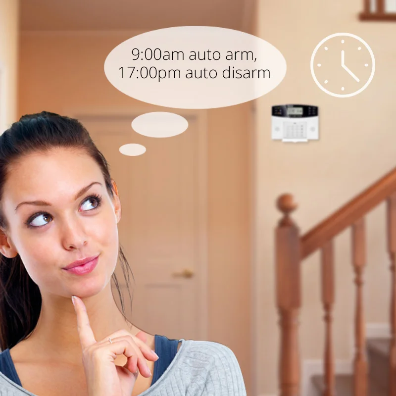 Sistema de alarma de seguridad para el hogar sistema de alarma de Control remoto de Metal sensor de voz inalámbrico pantalla LCD Kit de sirena con cable SIM GSM SMS alarma