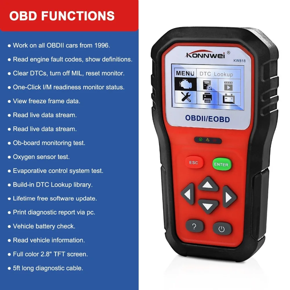 Профессиональный диагностический сканер OBD OBD2 считыватель кодов ошибок
