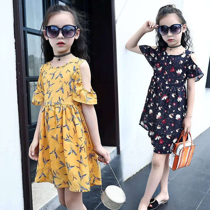 

New Girls Bohemian Dress Fashion Summer Dress for Girls Beach Floral Clothing 4 6 8 10 12 13 Years Kids Party Princess Dresses