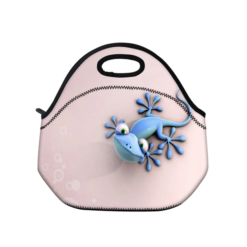 

Blue gecko neoprene thermal insulated portable lunch bag women kid baby casual bags box tote waterproof free shipping