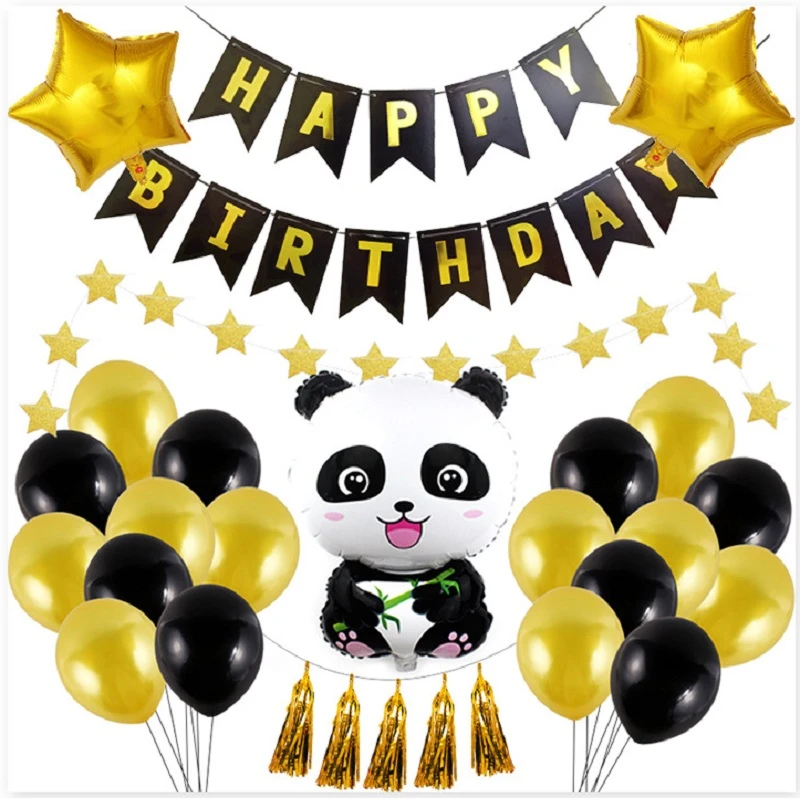 Ballons D Anniversaire Panda Decorations Pour Fete D Anniversaire Kung Fu Panda Decoration De Soiree A Theme Panda Aliexpress