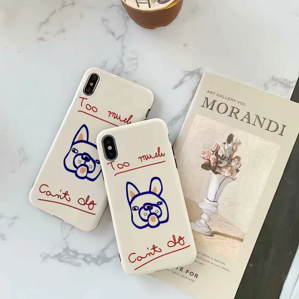 ORYKSZ Cute Cartoon Dog Phone Case For iphone XS Max XR X 6 6S 8 7 plus Back Cover Silicone Glossy Cases Capa |