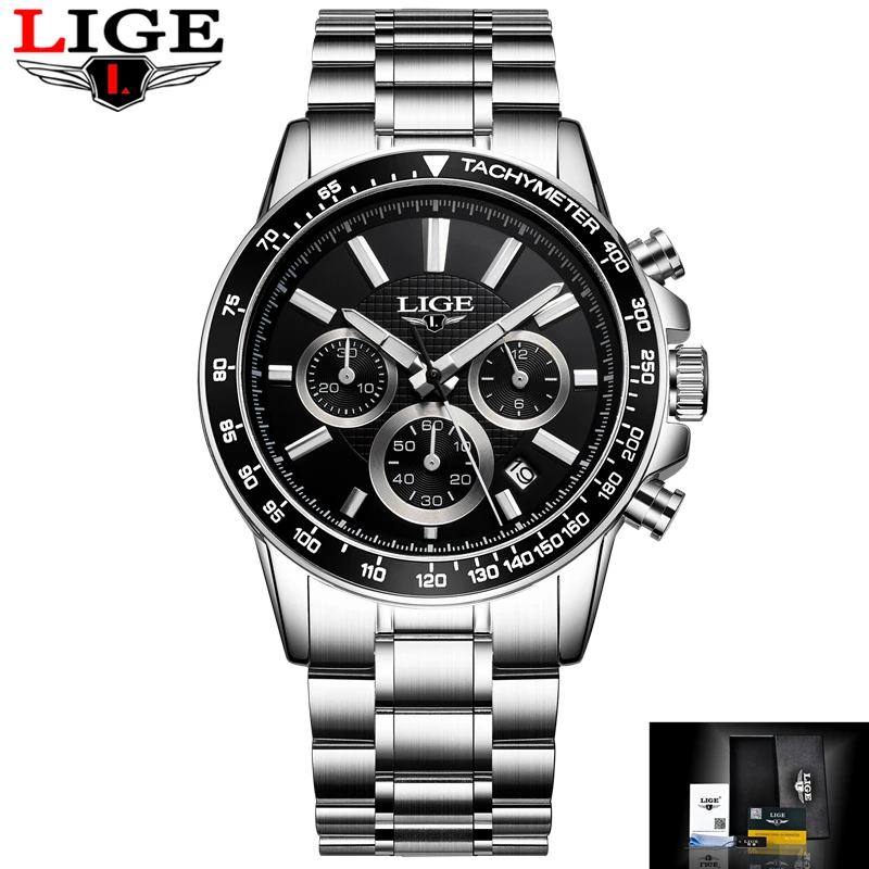 Brand Luxury men's quartz-watch stainless steel Waterproof watches Men Multi-function Sport Wristwatches Clock Relogio Masculino Brand Luxury men's quartz-watch stainless steel Waterproof watches Men Multi-function Sport Wristwatches Clock Relogio Masculino
