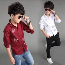 4 Color 2016 new spring summer fashion children shirts for boys kids shirts blouses chemise garcon