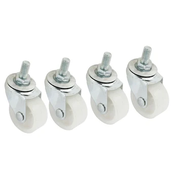 

4pcs Market Cart 8mm Thread Dia 1.5 inch Rotary Round Wheel Swivel Caster