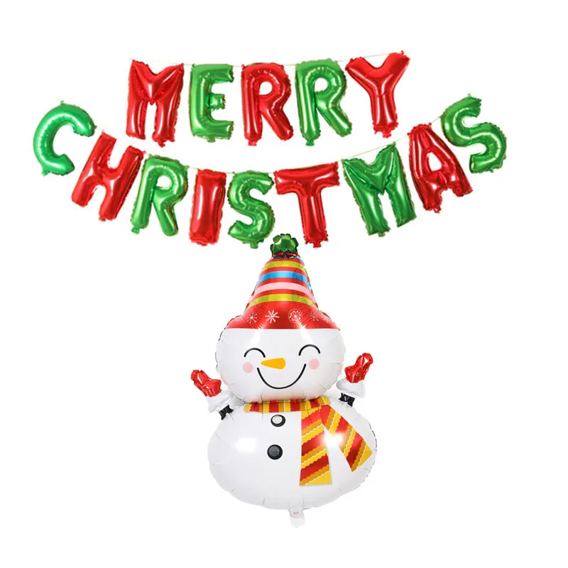 С Рождеством буквы воздушный шар из фольги мультфильм Рождество Globos Алфавит воздушные шары Рождественская вечеринка украшения счастливого Нового года - Цвет: Snowman