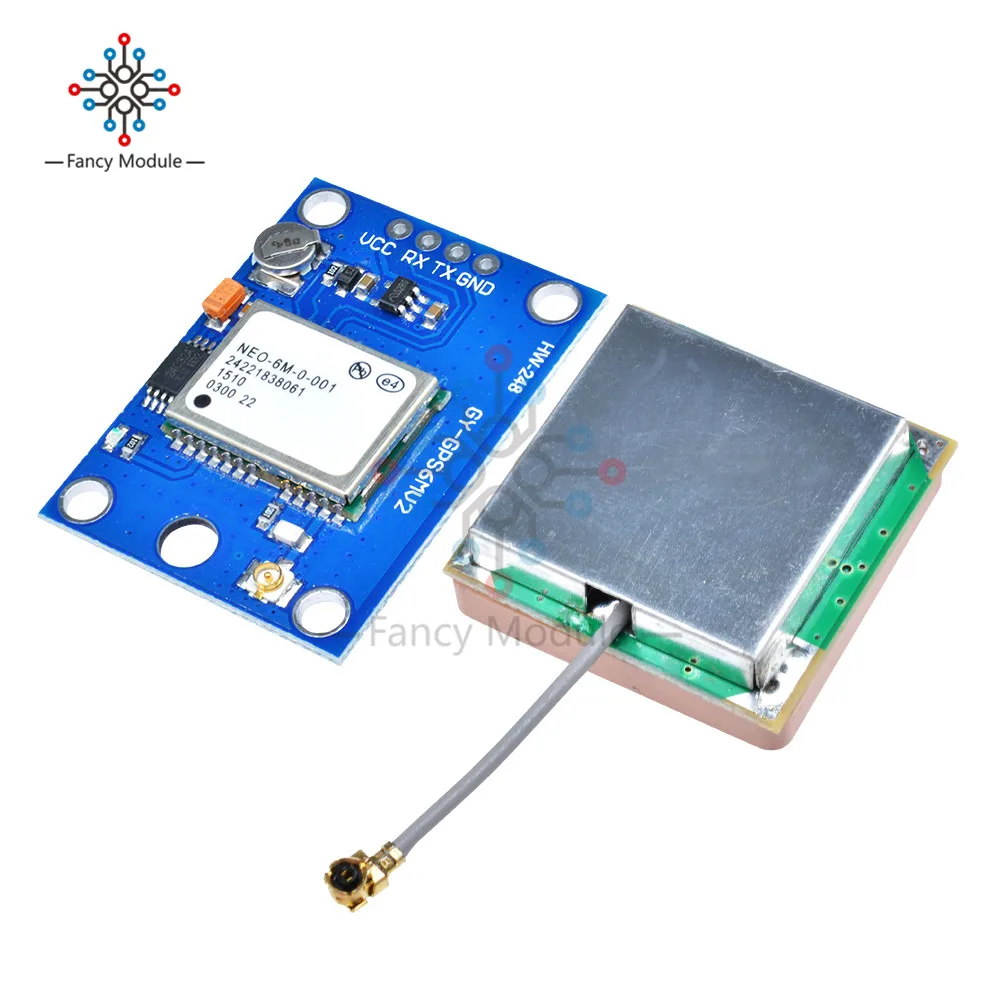 

1Set NEO-6M GPS Module GY-GPS6MV2 NEO6MV2 Buit-in EEPROM APM2.5 Antenna 3V-5V RS232 TTL Board for Arduino Flight Control