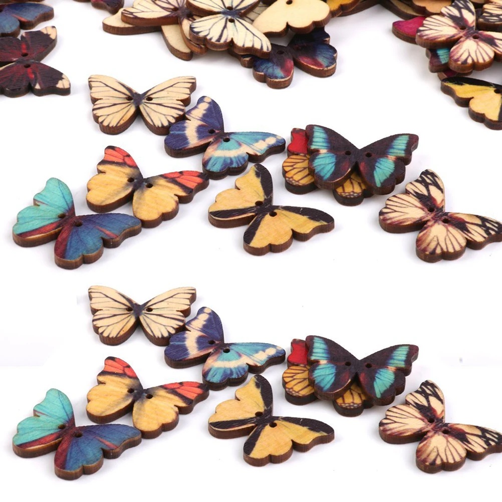 100 шт. деревянные пуговицы с 2 отверстиями|buttons for sewing|buttons buttonsbuttons scrapbooking |