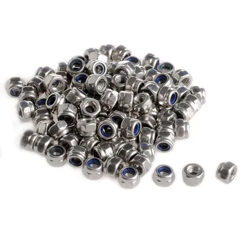 

100 Pcs/Set M3 Stainless Steel Screw Lock Nylon Hex Nut Insert Locking Nuts 3mm