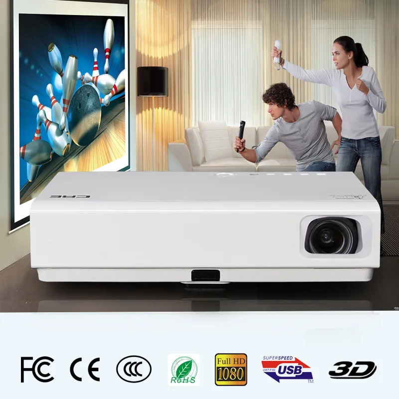 DLP проектор с высоким ярким 3LED Светильник 3000 люмен экран Бесплатный ТВ проектор С коротковолновой проектором