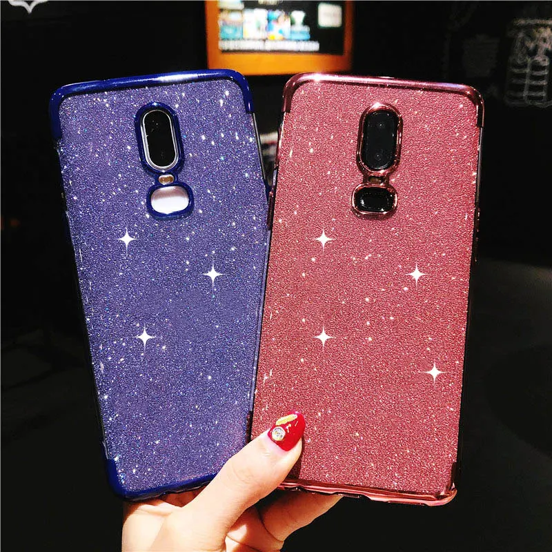 

Glitter TPU Case For One Plus 6 Cover OnePlus 5T Case Silicone Bling Soft Cover For One Plus 5 Transparent Phone Cases Fundas