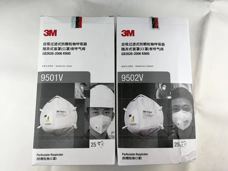 

3M 9501V 9502V Particulate Respirator Folding type with Exhalation Valve Adult KN95 protect PM2.5 Respirator