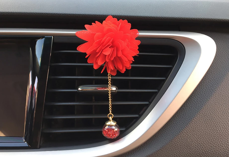 3D цветок кулон ароматизатор освежители воздуха для автомобилей ароматизаторы Авто ароматический распылитель выход Отверстие клип автомобиль аксессуар для девочки