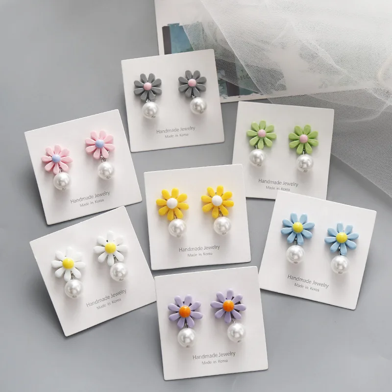 

Korean Cute Resin Tracy Pearl Sweet Fresh Woman Girls Stud Earrings Fashion Jewelry Holiday-KQQE