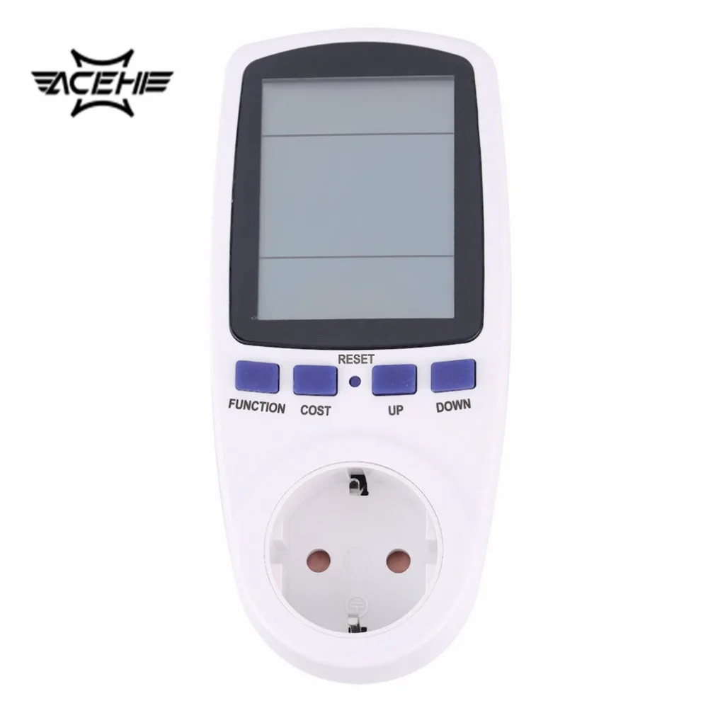 

ACEHE EU Plug Digital Wattmeter Power Energy Meter Analyzer Electronic Power Meter Automatic Popular Kwh Voltmeter and Ammeter