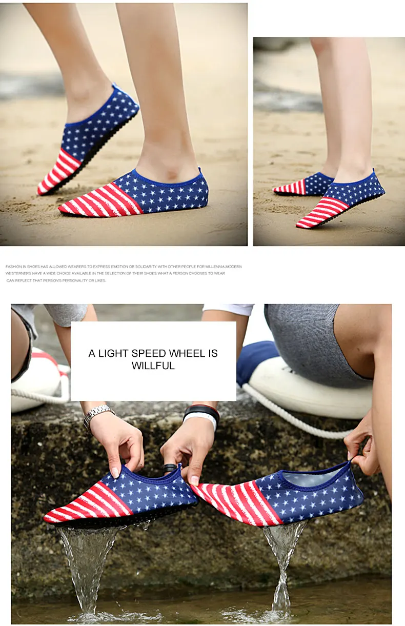 1 (34)Woman Barefoot Skin Sock Striped Shoes Beach Pool Water Socks GYM Aqua Beach Swim Slipper On Surf Aqua Wade Shoes