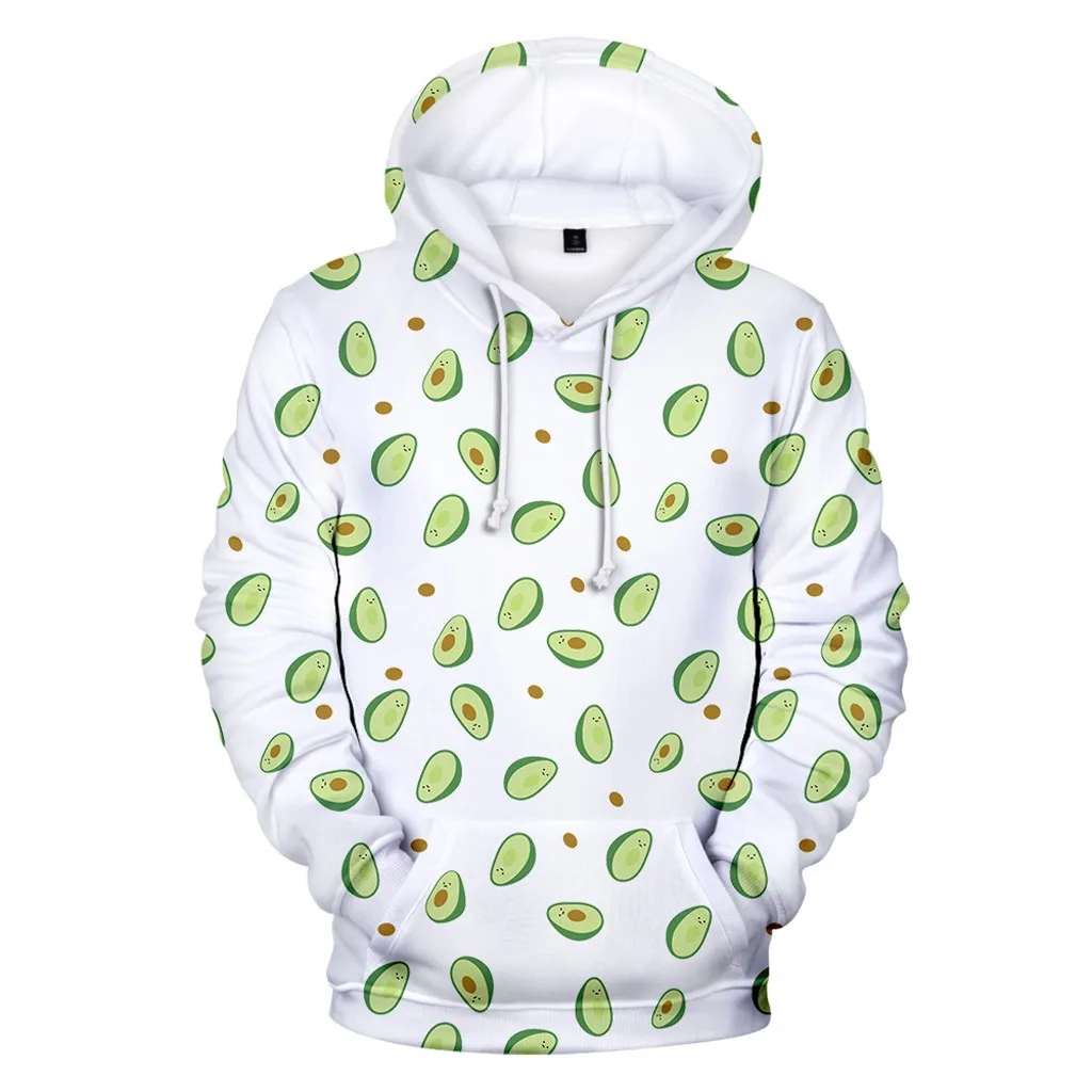 

Unisex Oversized Pullovers Sweatshirt Men's Avocado Printing Harajuku Creative Round Neck Casual Long Shirts Top Blouse